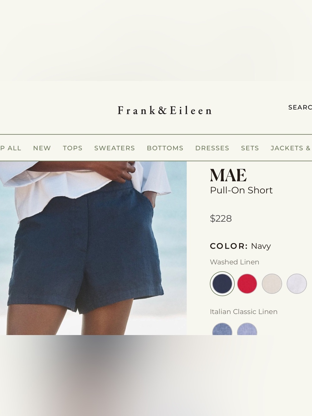 Frank & Eileen Navy High-Waist Women’s Shorts - Picture 4 of 4